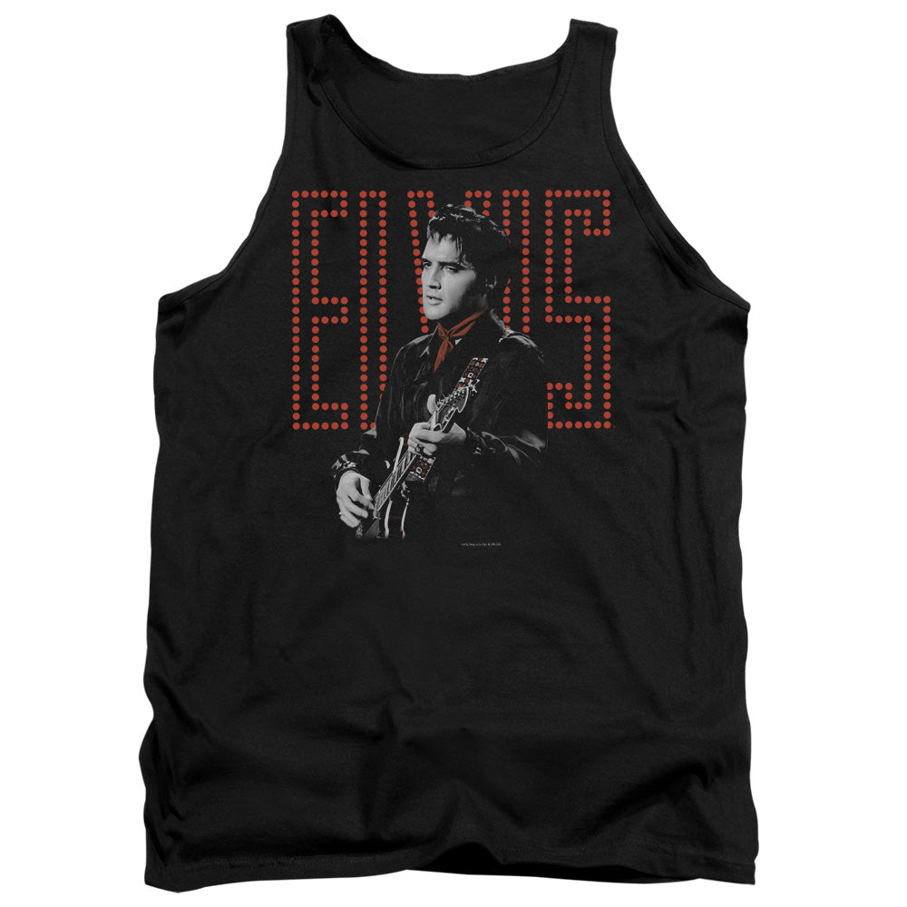 Elvis Presley Red Guitarman - Adult Tank - Black