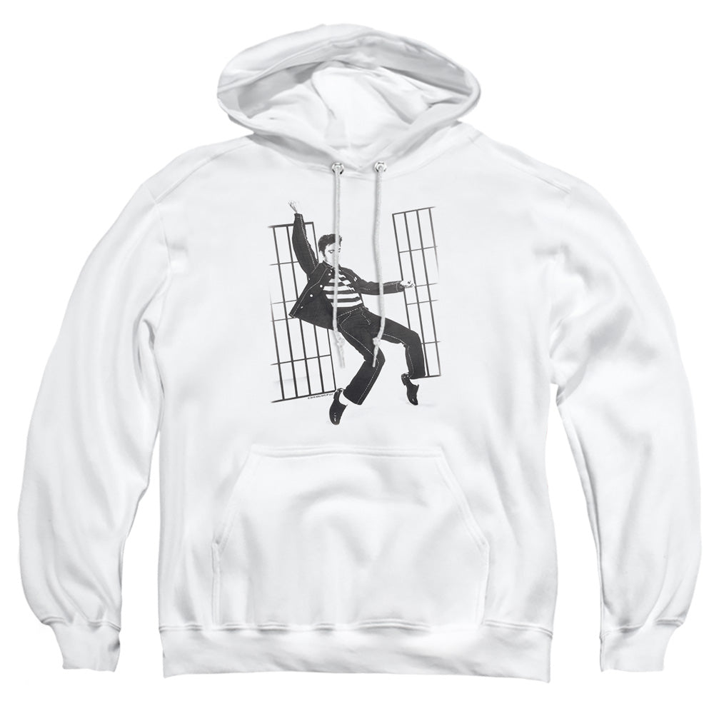 Elvis Presley - Jailhouse Rock - Adult Pull-over Hoodie - White