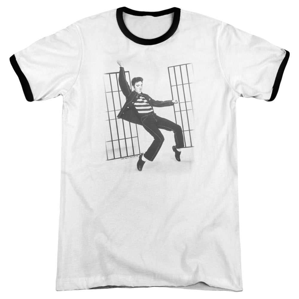 Elvis Presley - Jailhouse Rock - Adult Ringer - White/black