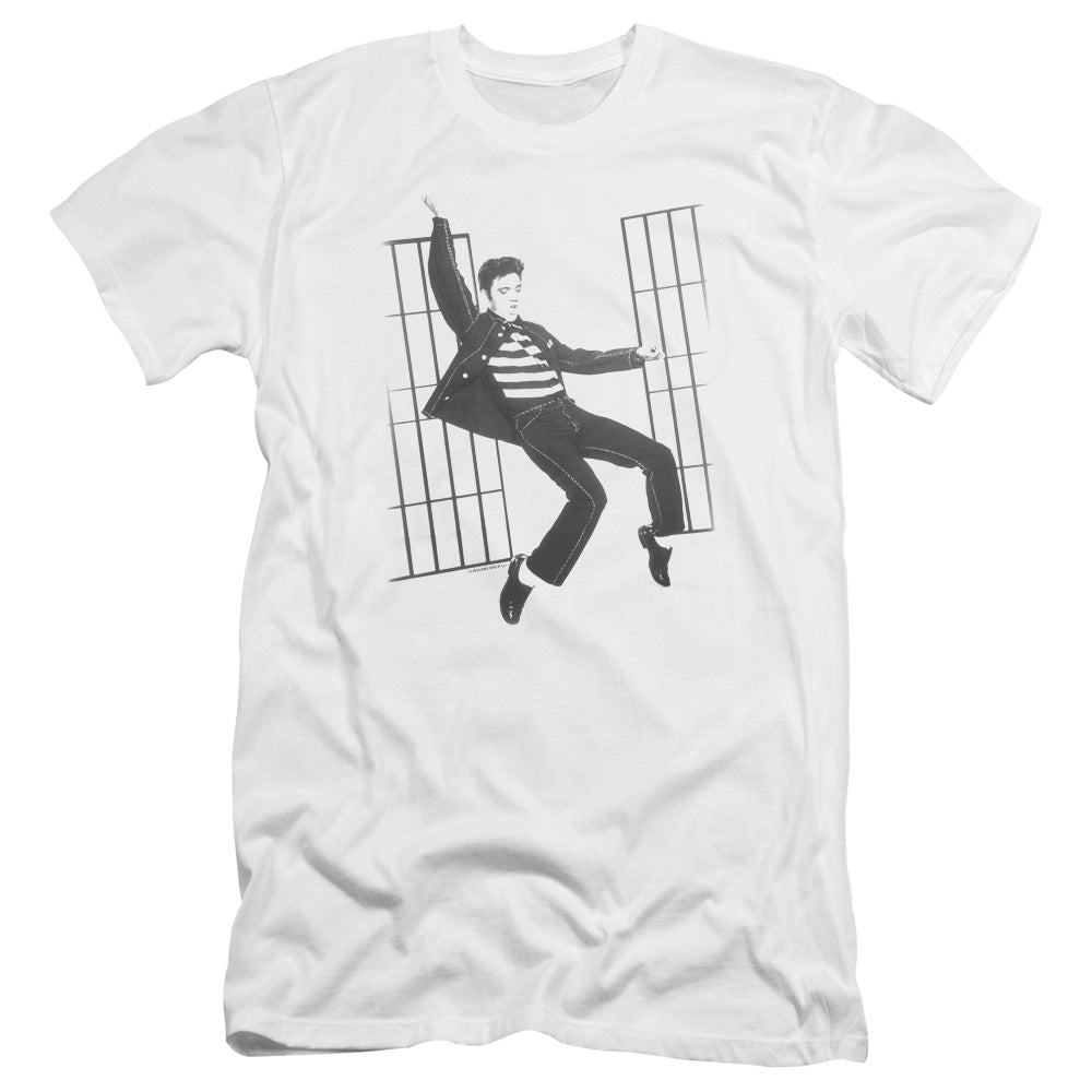 Elvis Presley - Jailhouse Rock-premuim Canvas Adult Slim Fit 30/1 - White