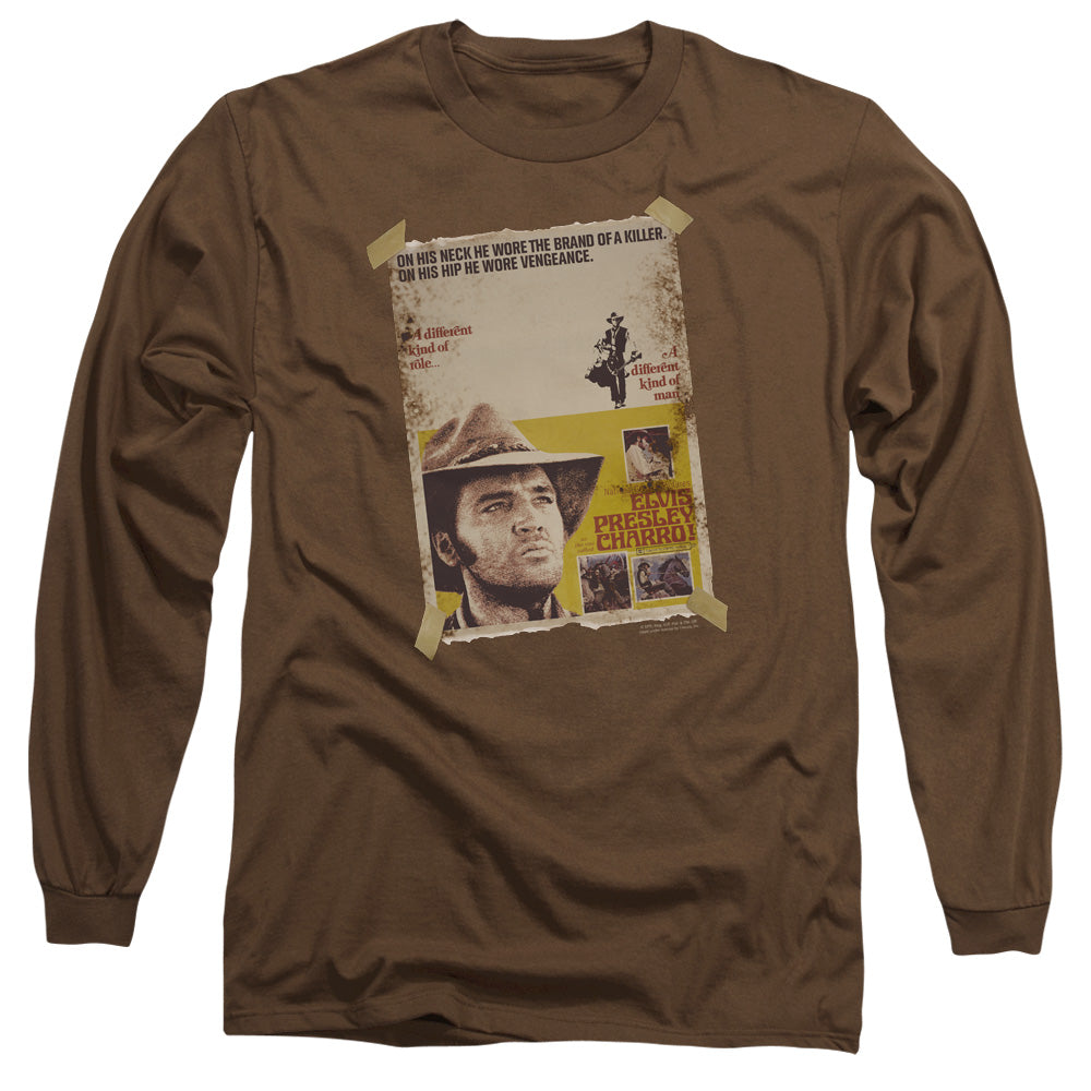 Elvis Presley - Charro - Long Sleeve Adult 18/1 - Coffee T-shirt