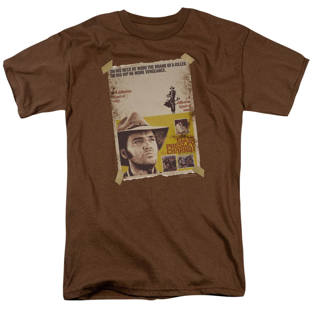 Elvis Presley - Charro - Short Sleeve Adult 18/1 - Coffee T-shirt
