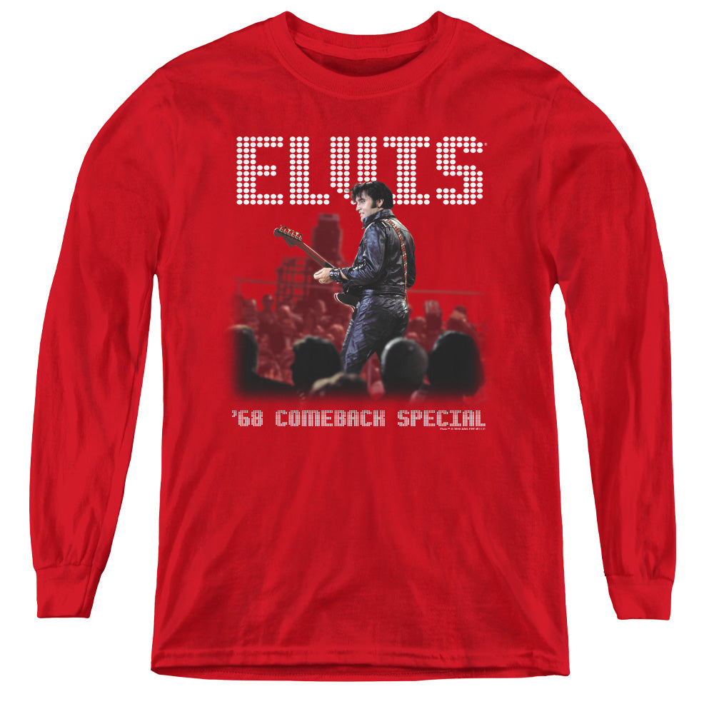 Elvis Presley - Return Of The King - Youth Long Sleeve Tee - Red