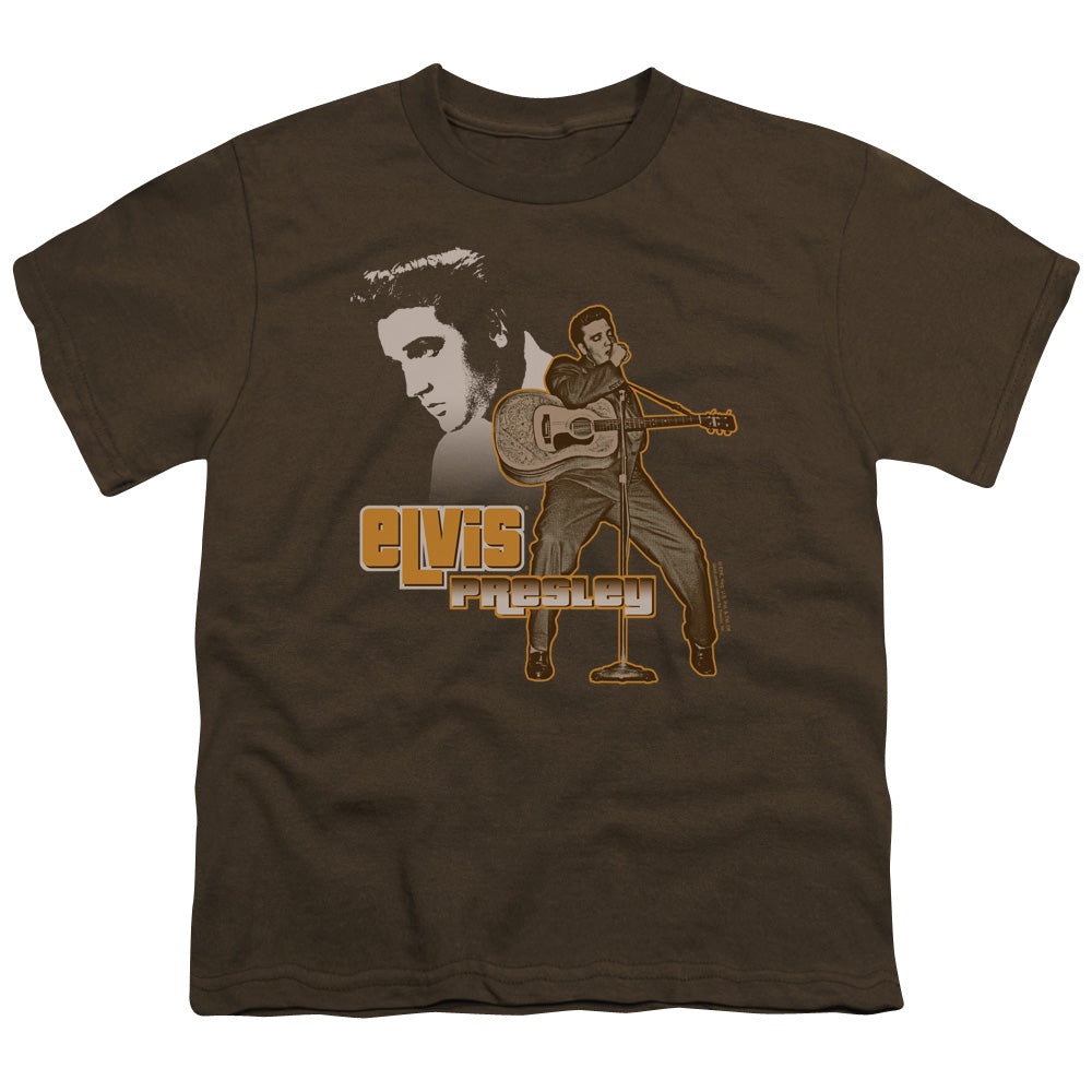 Elvis Presley - The Hillbilly Cat - Short Sleeve Youth 18/1 - Coffee T-shirt