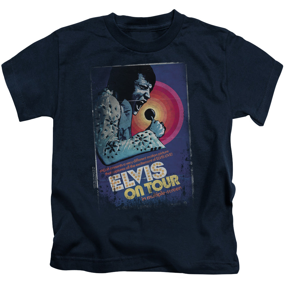 ELVIS PRESLEY ON TOUR POSTER - S/S JUVENILE 18/1 - NAVY - T-Shirt