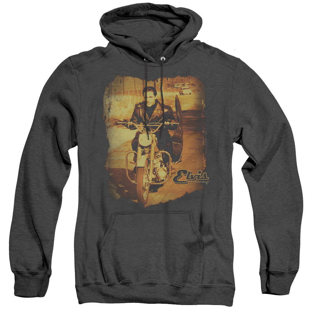 Elvis Presley - Hit The Road - Adult Heather Hoodie - Black