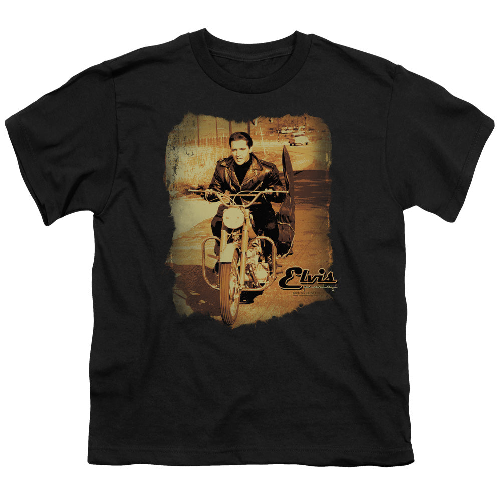 Elvis Presley - Hit The Road - Short Sleeve Youth 18/1 - Black T-shirt