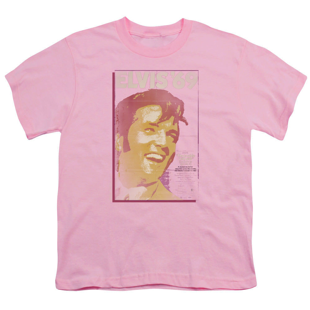 Elvis Presley - Trouble With Girls - Short Sleeve Youth 18/1 - Pink T-shirt