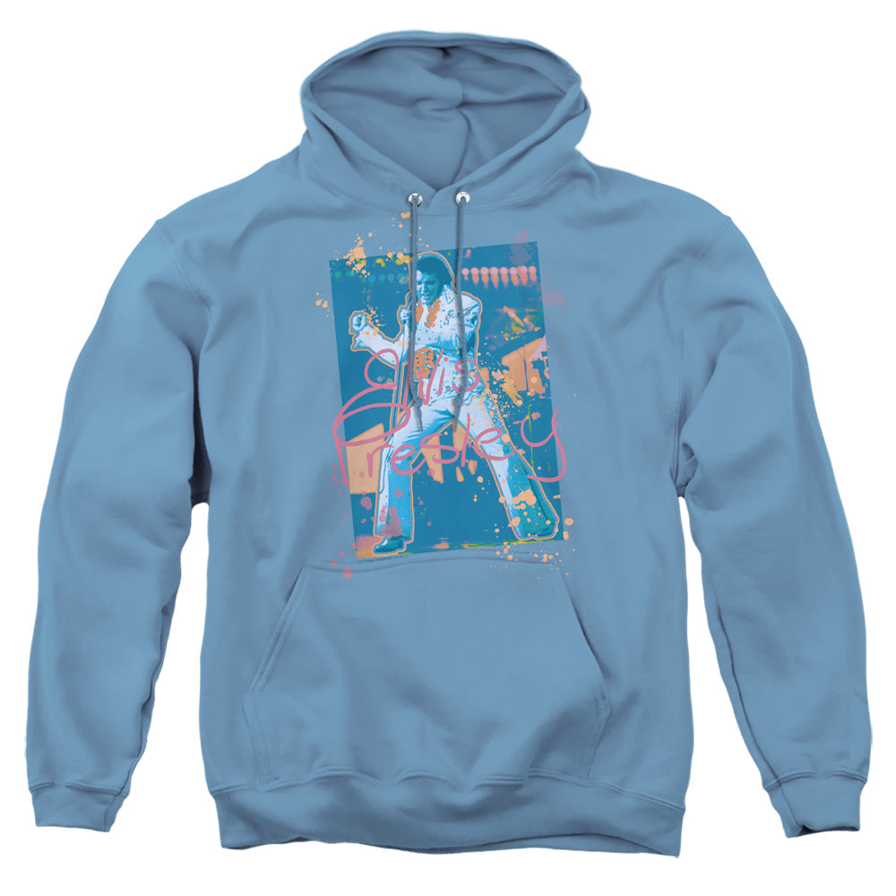 Elvis Presley - Splatter Hawaii - Adult Pull-over Hoodie - Carolina Blue