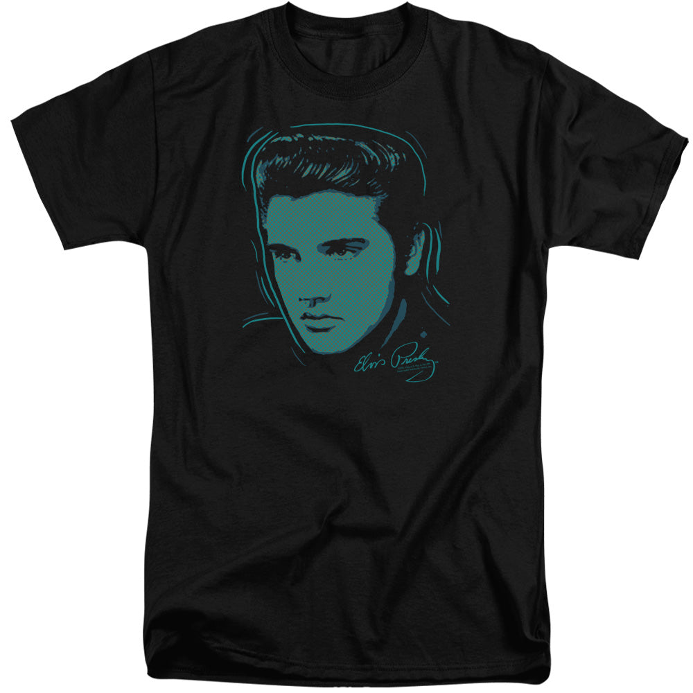 Elvis Presley - Young Dots - Short Sleeve Adult Tall - Black T-shirt