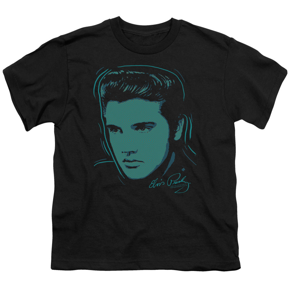 Elvis Presley - Young Dots - Short Sleeve Youth 18/1 - Black T-shirt
