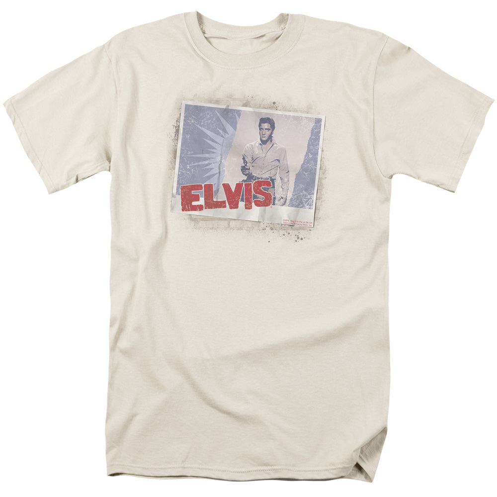 Elvis Presley - Tough Guy Poster - Short Sleeve Adult 18/1 - Sand T-shirt