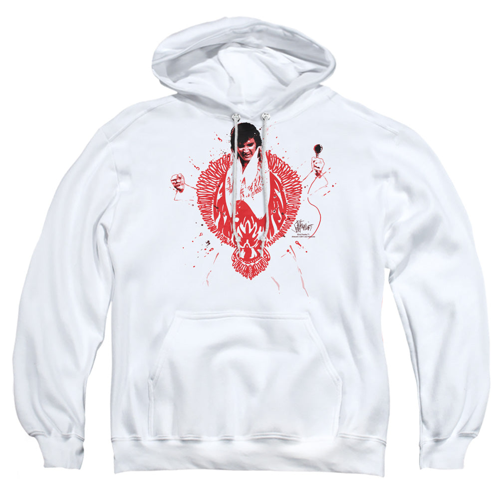 Elvis Presley - Red Pheonix - Adult Pull-over Hoodie - White