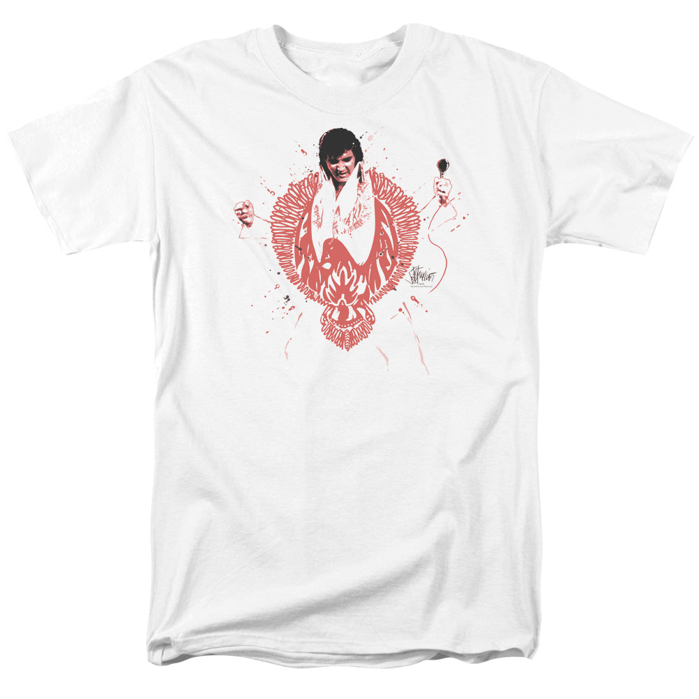Elvis Presley - Red Pheonix - Short Sleeve Adult 18/1 - White T-shirt