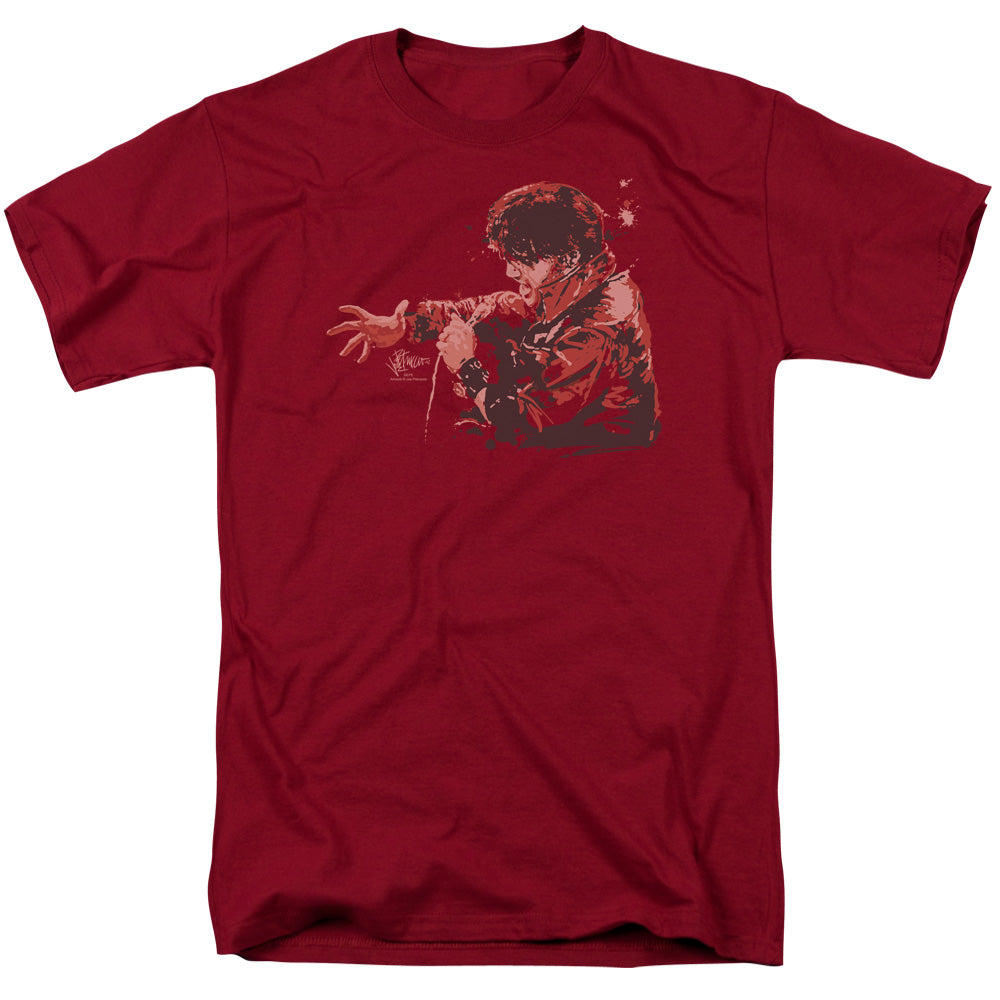 Elvis Presley - Red Comback - Short Sleeve Adult 18/1 - Cardinal T-shirt