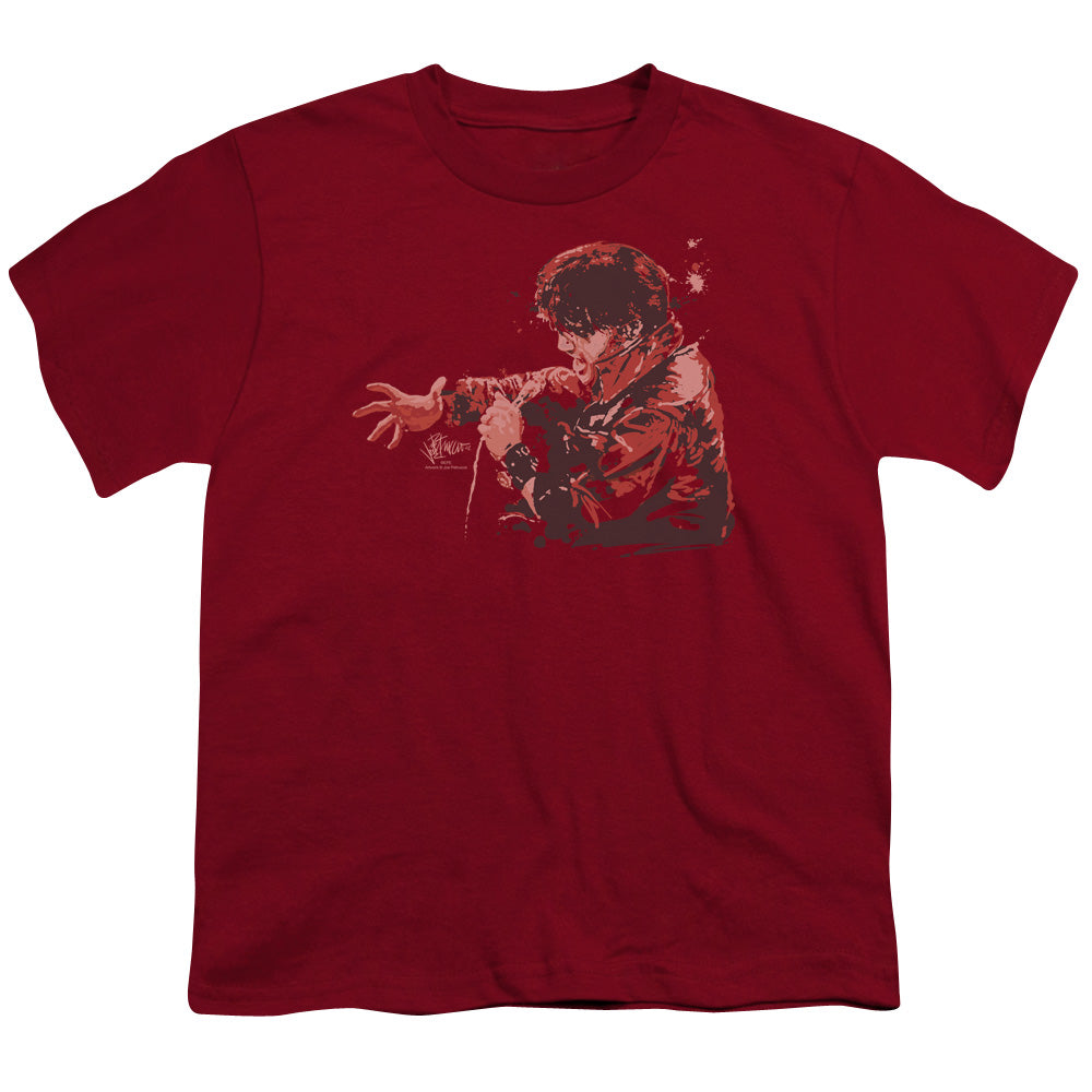 Elvis Presley - Red Comback - Short Sleeve Youth 18/1 - Cardinal T-shirt