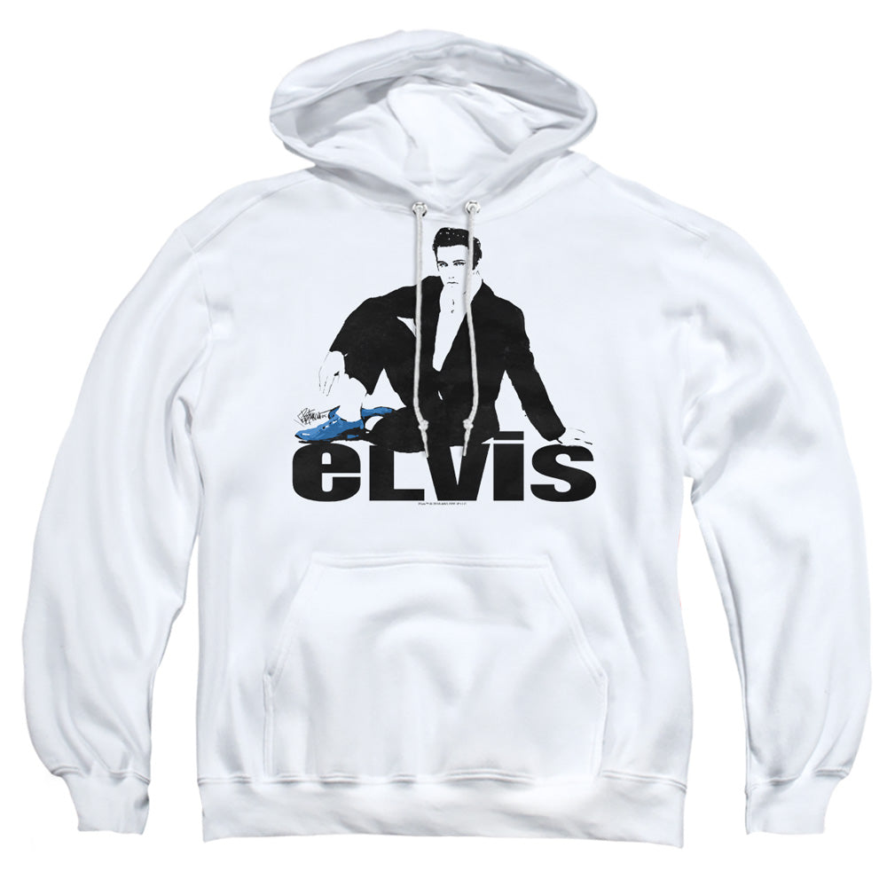 Elvis Presley - Blue Suede - Adult Pull-over Hoodie - White