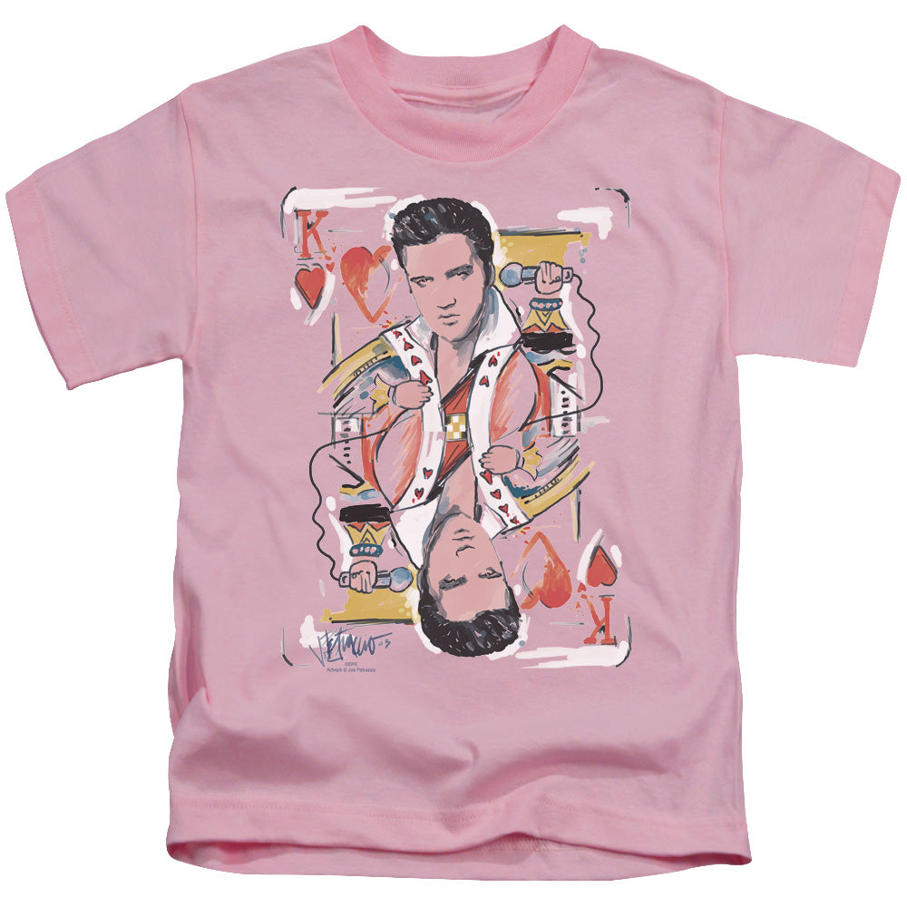 Elvis Presley - King Of Hearts - Short Sleeve Juvenile 18/1 - Pink T-shirt