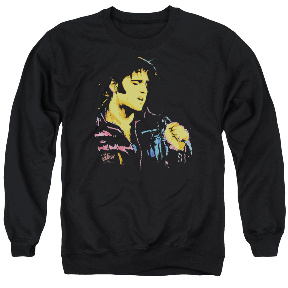 Elvis Presley - Neon Elvis - Adult Crewneck Sweatshirt - Black
