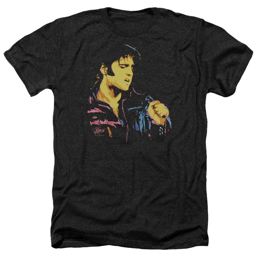 Elvis Presley - Neon Elvis - Adult Heather-black
