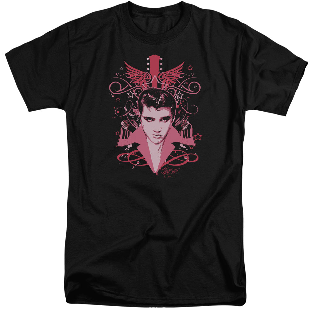 Elvis Presley - Lets Face It - Short Sleeve Adult Tall - Black T-shirt