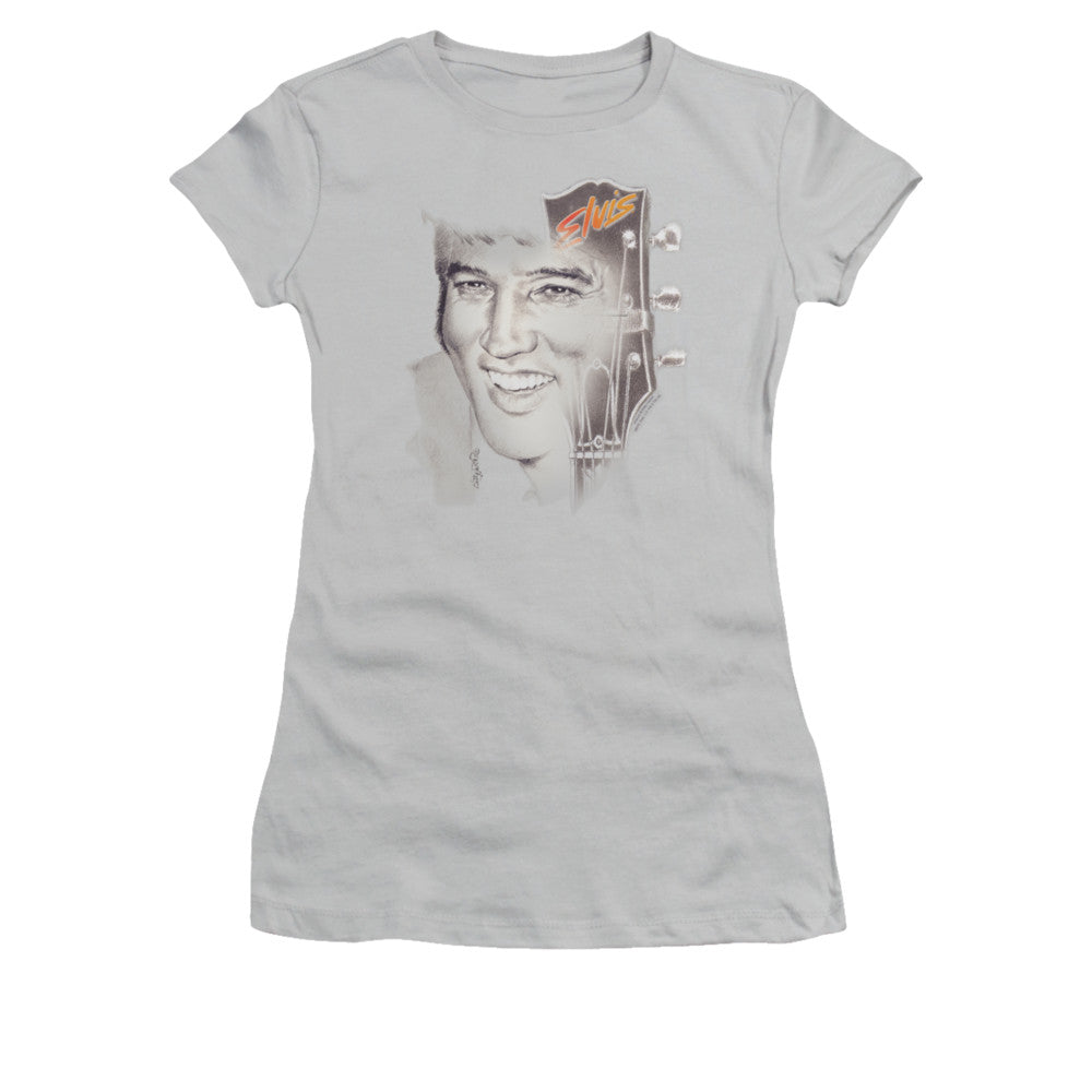 Elvis Presley - Smile 2 - Short Sleeve Junior Sheer - Silver T-shirt