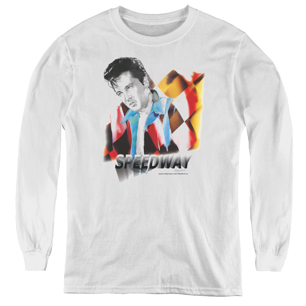Elvis Presley - Speedway - Youth Long Sleeve Tee - White