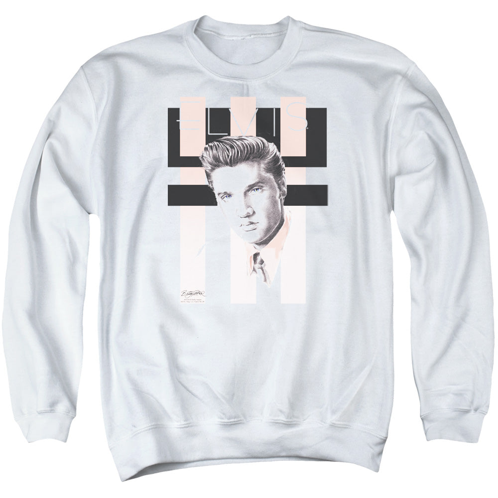 Elvis Presley - Retro - Adult Crewneck Sweatshirt - White