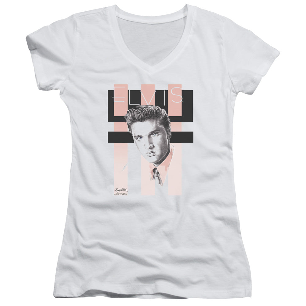 Elvis Presley - Retro - Junior V-neck - White