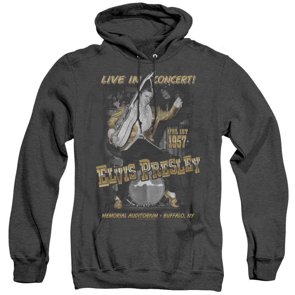 Elvis Presley - Live In Buffalo - Adult Heather Hoodie - Black