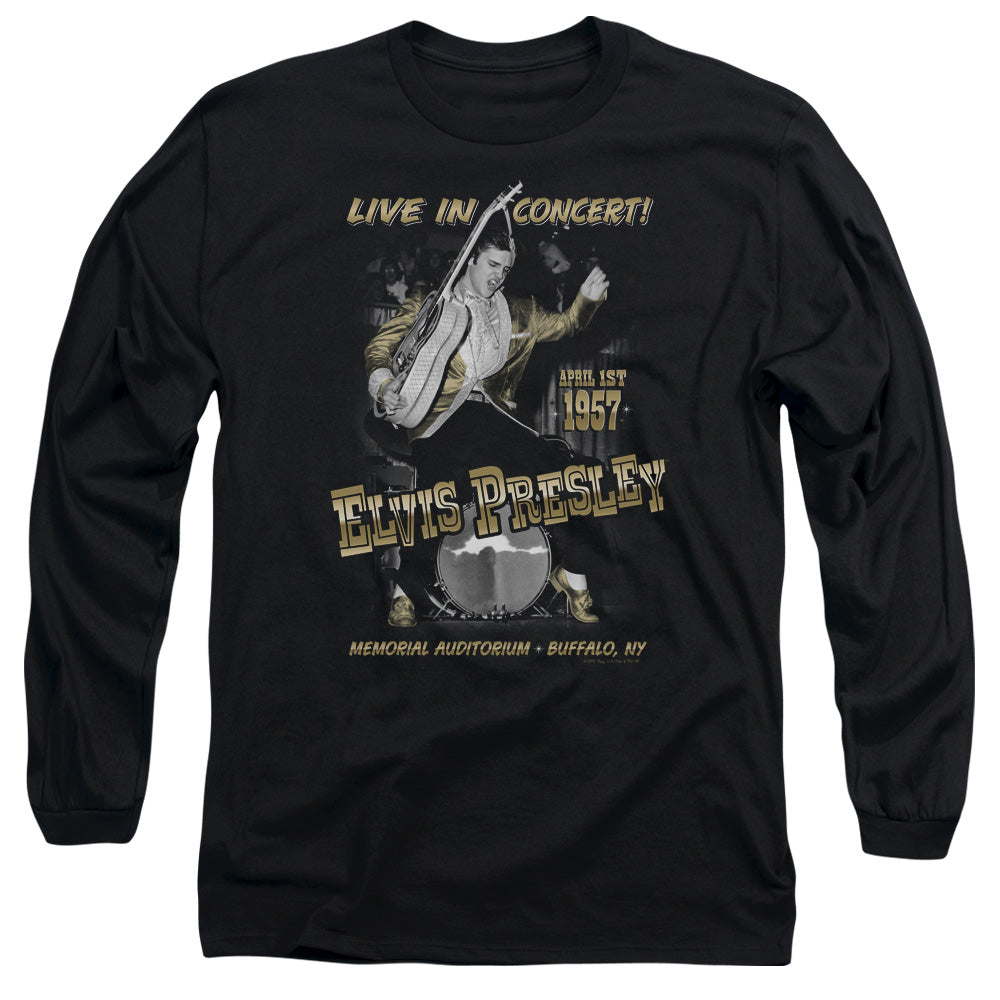 Elvis Presley - Live In Buffalo - Long Sleeve Adult 18/1 - Black T-shirt