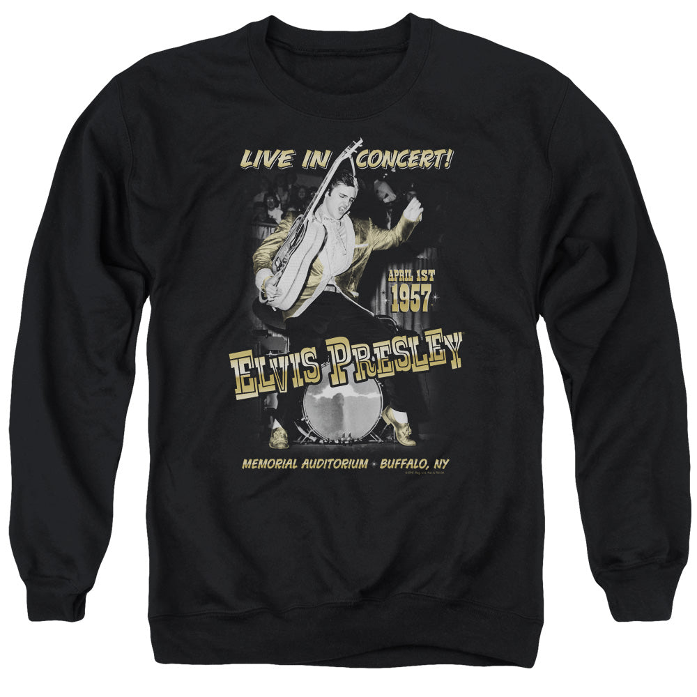 Elvis Presley Live In Buffalo - Adult Crewneck Sweatshirt - Black