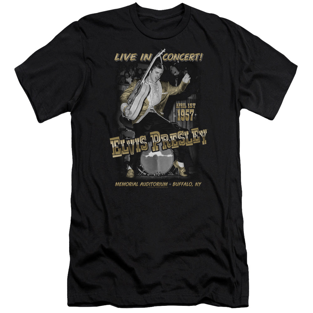 Elvis Presley - Live In Buffalo-premuim Canvas Adult Slim Fit 30/1 - Black