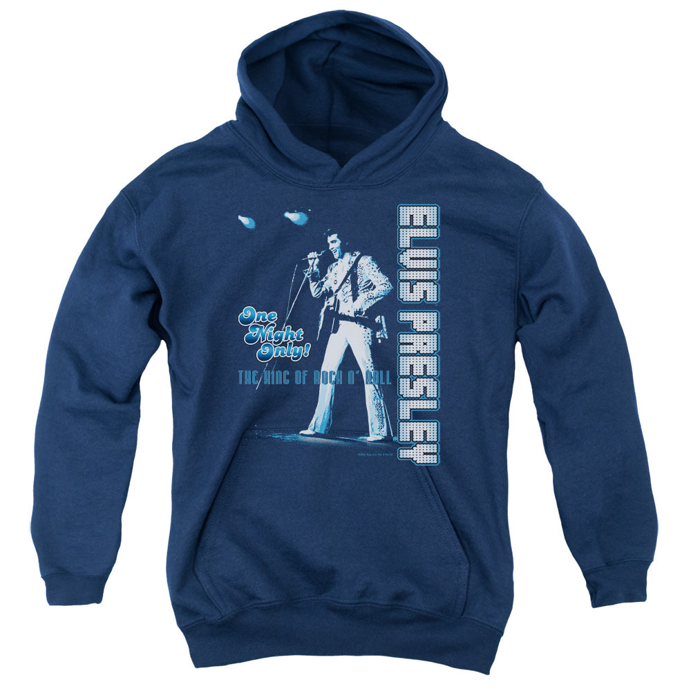 Elvis Presley - One Night Only - Youth Pull-over Hoodie - Navy