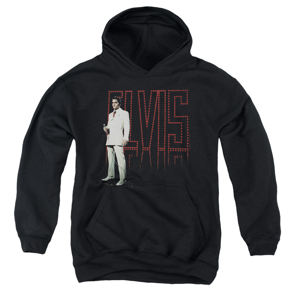 Elvis Presley White Suit-youth Pull-over Hoodie - Black