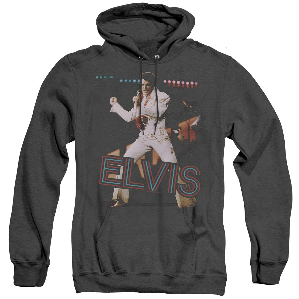 Elvis Presley - Hit The Lights - Adult Heather Hoodie - Black
