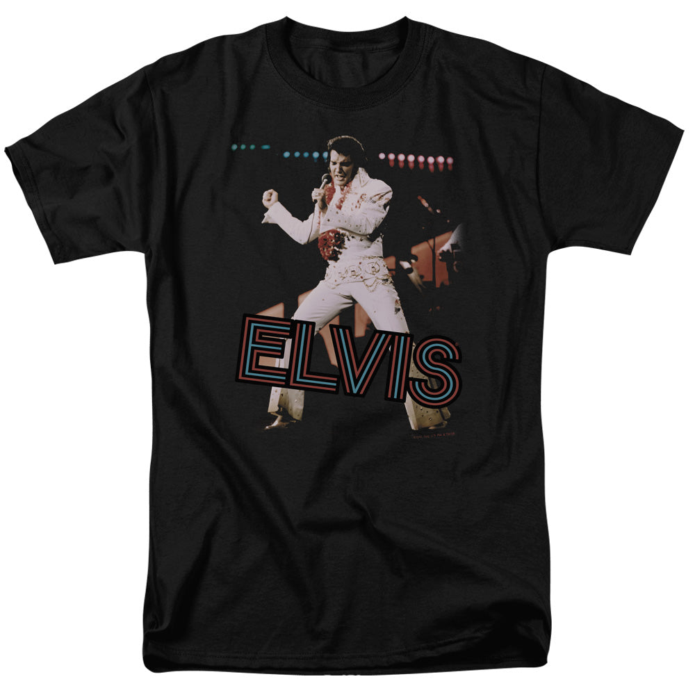 Elvis Presley - Hit The Lights - Short Sleeve Adult 18/1 - Black T-shirt