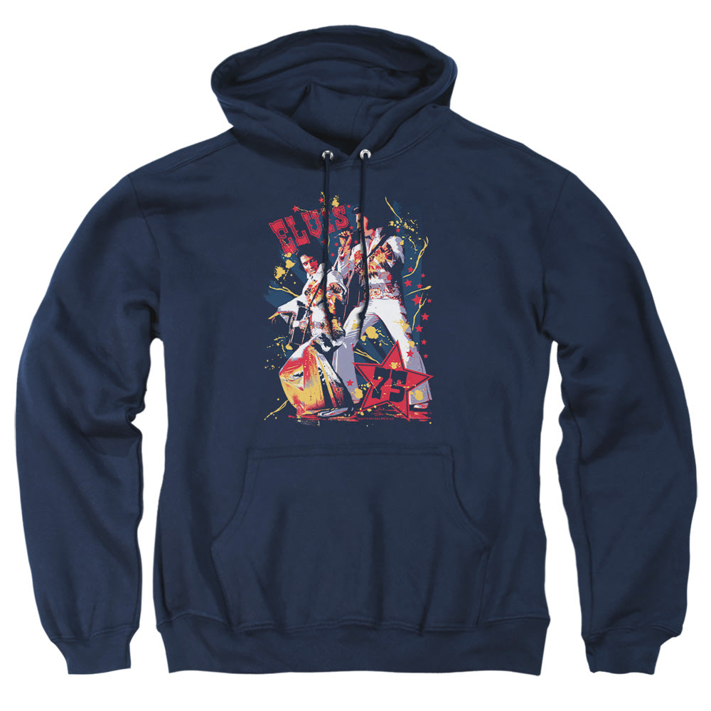 Elvis Presley - Eagle Elvis - Adult Pull-over Hoodie - Navy