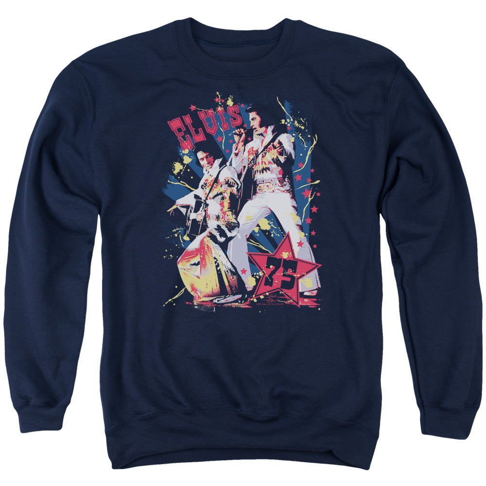 Elvis Presley - Eagle Elvis - Adult Crewneck Sweatshirt - Navy