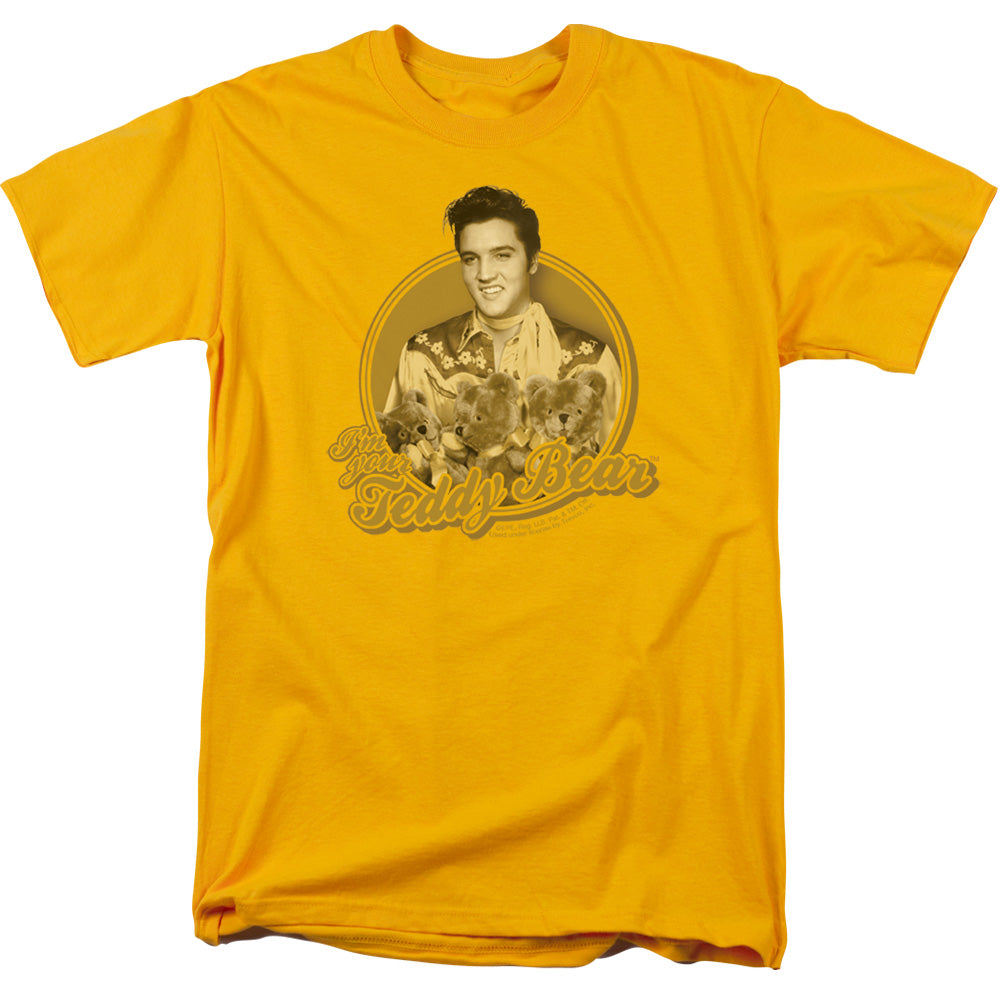 Elvis Presley - Teddy Bear - Short Sleeve Adult 18/1 - Gold T-shirt