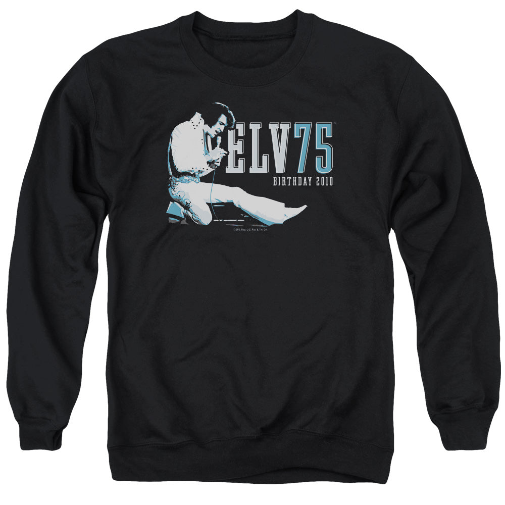 Elvis Presley - Elv 75 Logo - Adult Crewneck Sweatshirt - Black