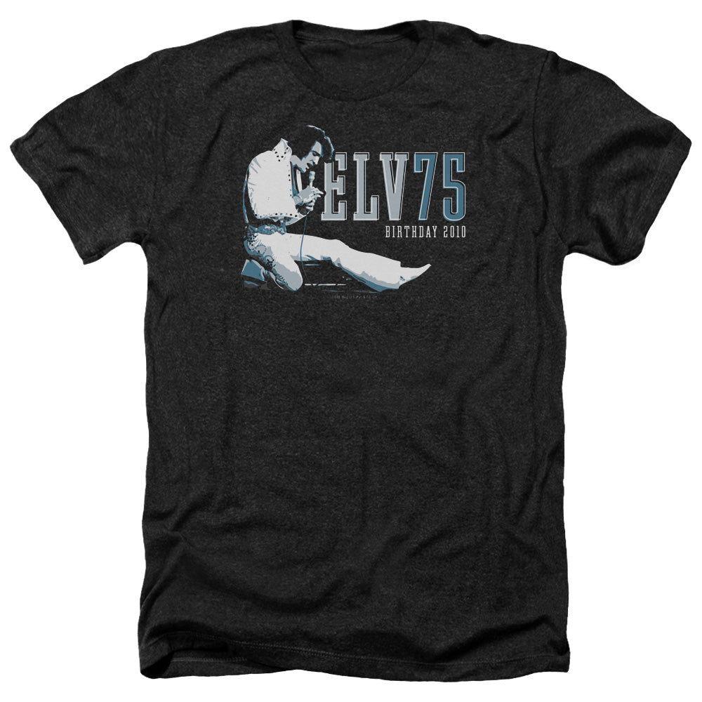 Elvis Presley - Elv 75 Logo - Adult Heather-black
