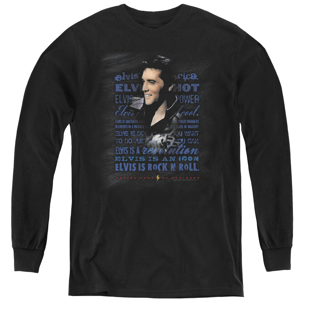 Elvis Presley - Icon - Youth Long Sleeve Tee - Black