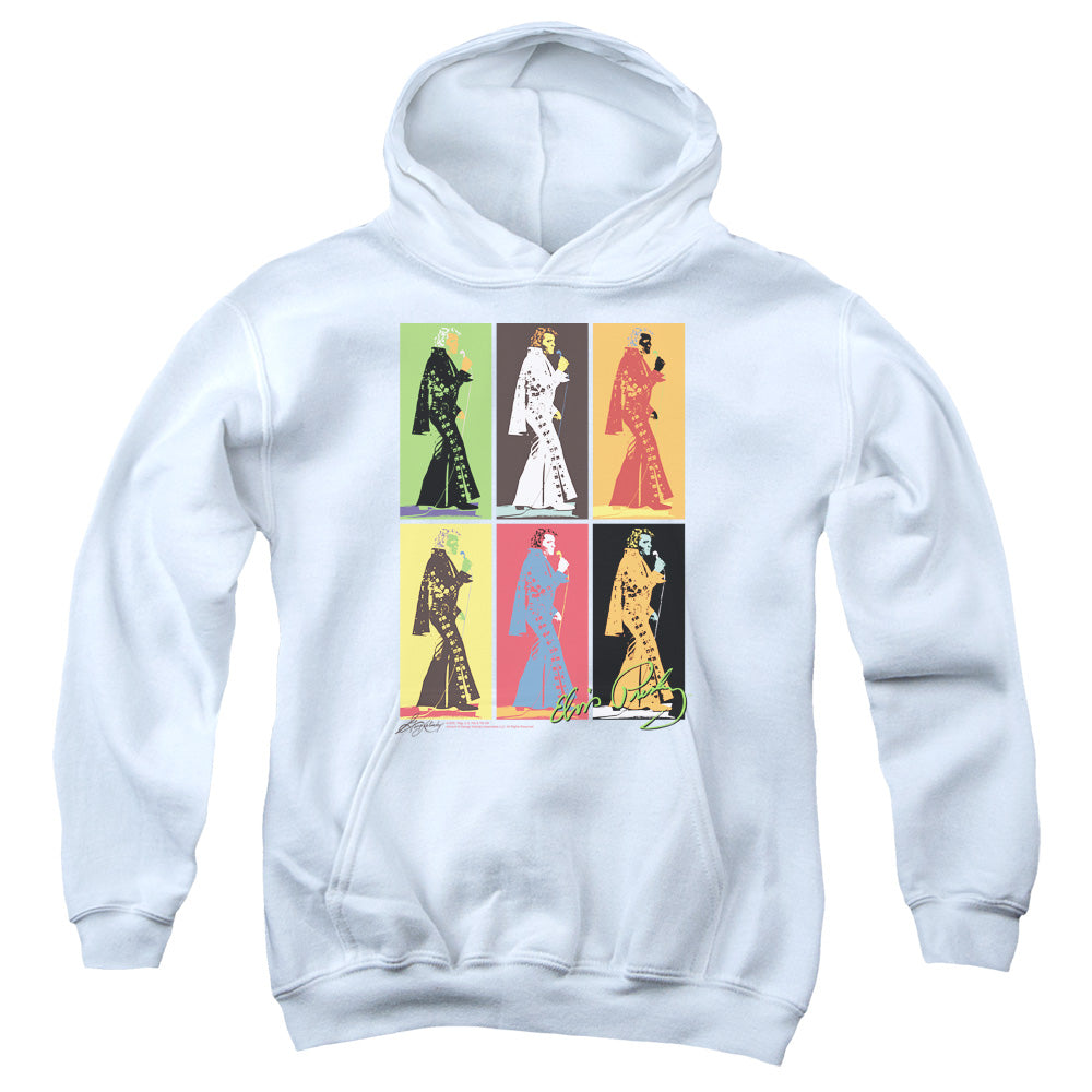 Elvis Presley - Retro Boxes - Youth Pull-over Hoodie - White