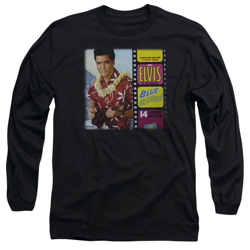 Elvis Presley - Blue Hawaii Album - Long Sleeve Adult 18/1 - Black T-shirt