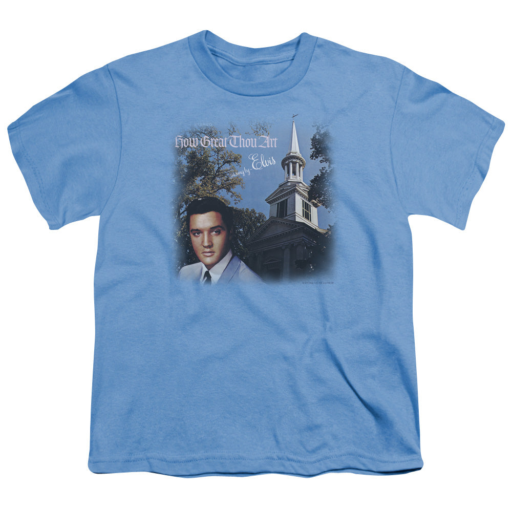Elvis Presley - How Great Thou Art - Short Sleeve Youth 18/1 - Carolina Blue T-shirt