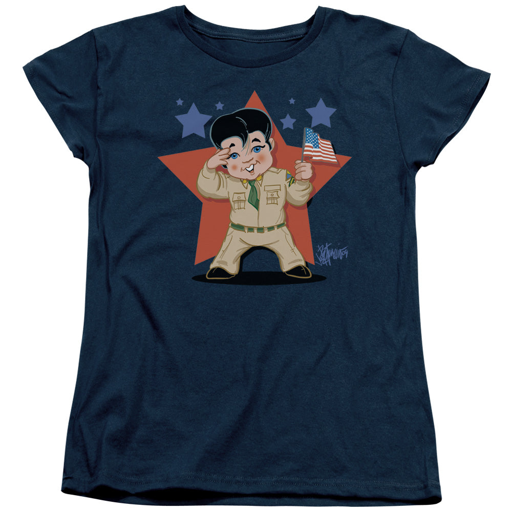 ELVIS PRESLEY LIL G I - S/S WOMENS TEE - NAVY T-Shirt