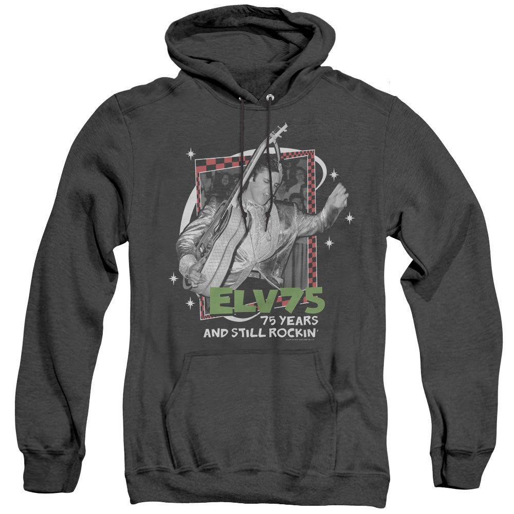 Elvis Presley - Still Rockin - Adult Heather Hoodie - Black