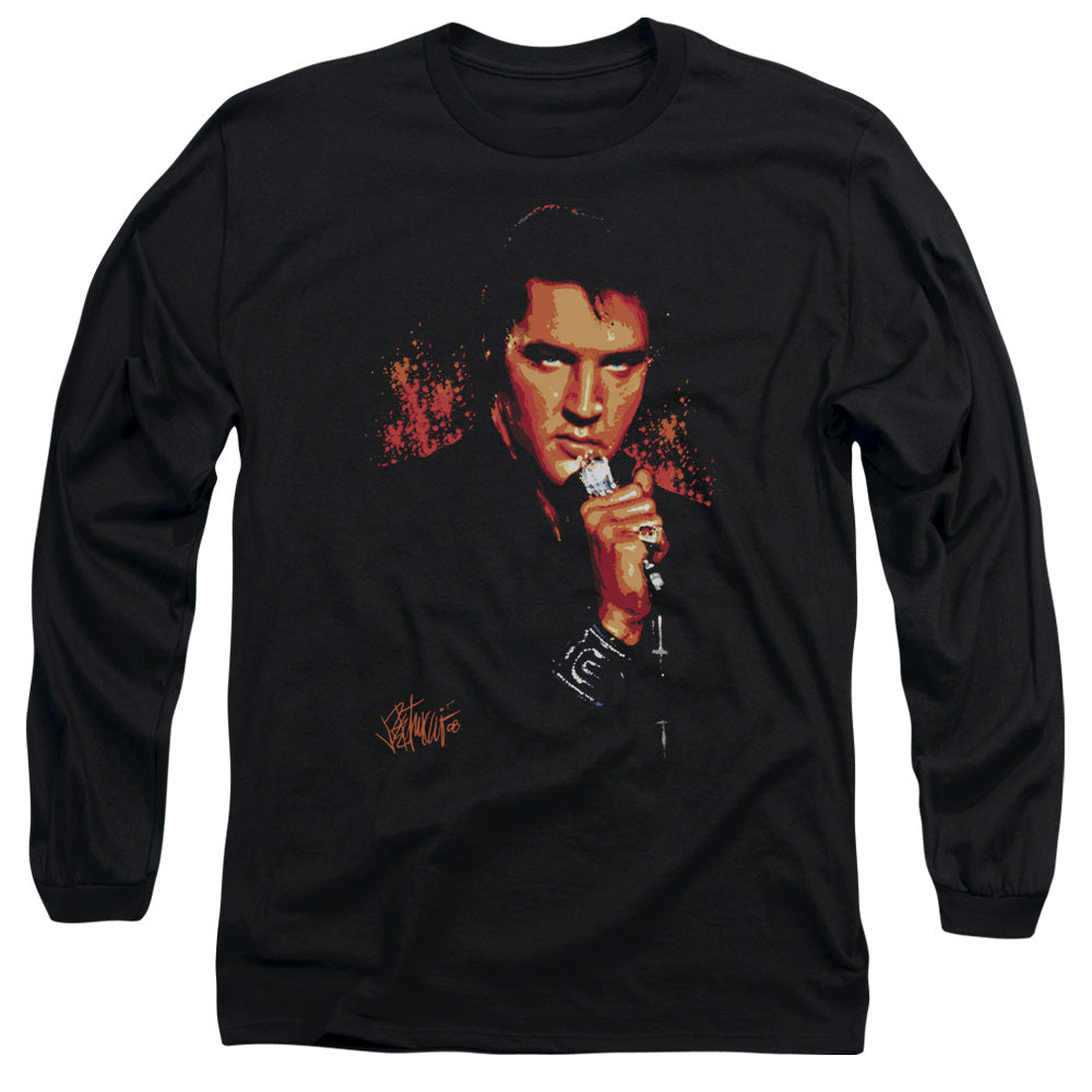 Elvis Presley - Trouble - Long Sleeve Adult 18/1 - Black T-shirt