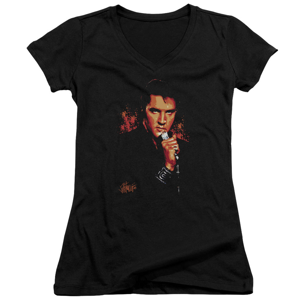Elvis Presley - Trouble - Junior V-neck - Black
